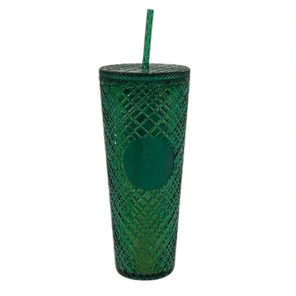 New Starbucks Jeweled Emerald Green 2022 Holiday Cold Studded Venti Tumbler 24oz